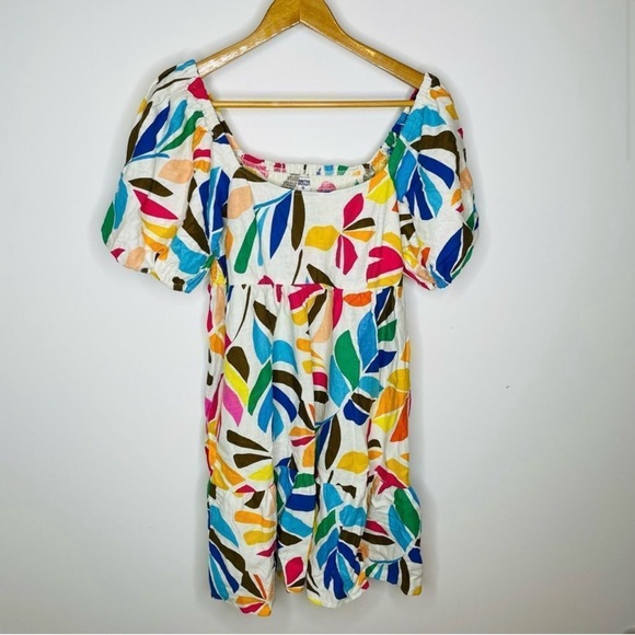 Tabitha Brown Botanical Floral Leaf Multicolor Dress - Size M - Picture 2 of 7